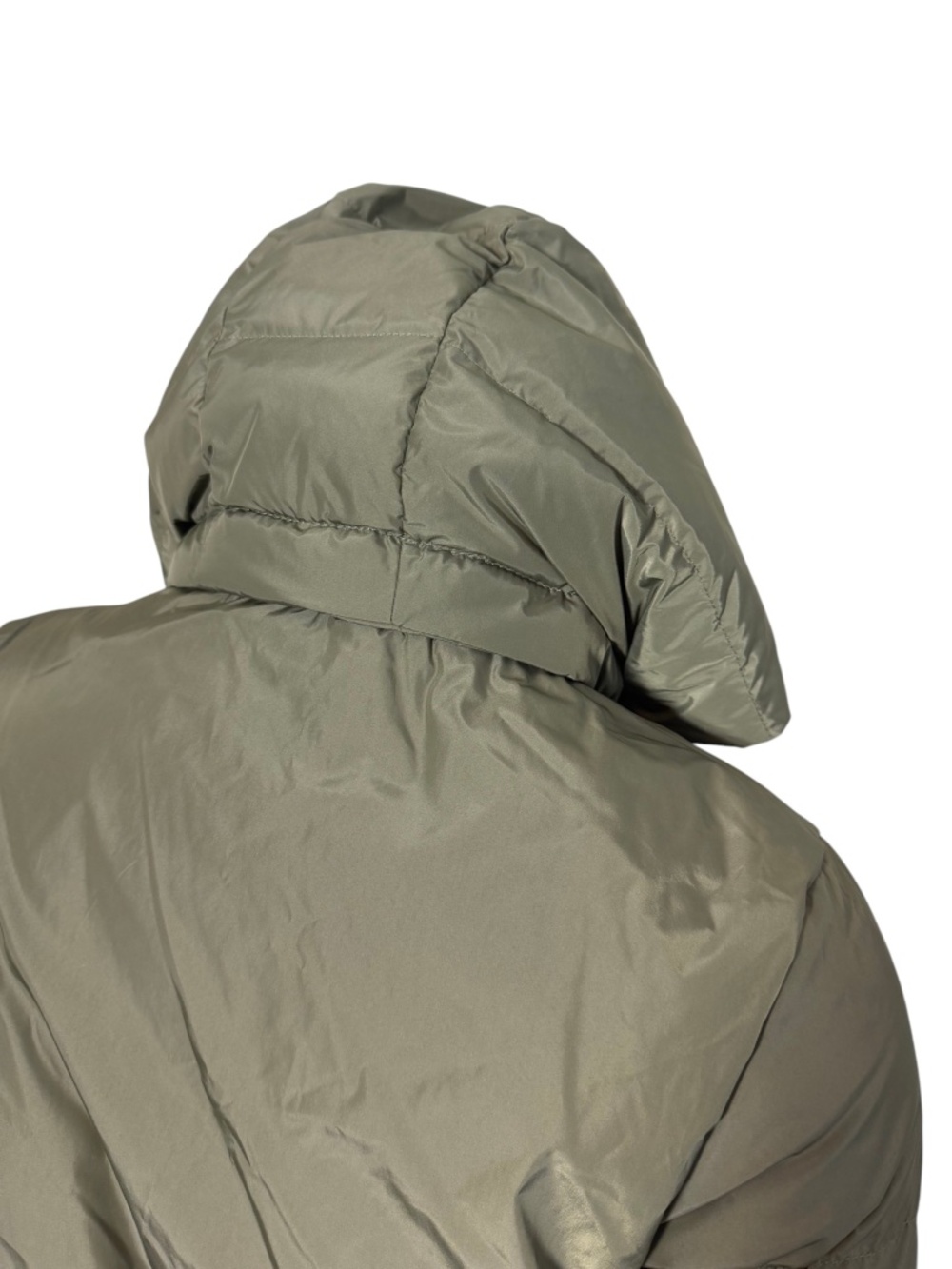 Jenni Kayne Long Puffer Coat Olive Green Hooded Down Parka Size XS - Picture 8 of 10